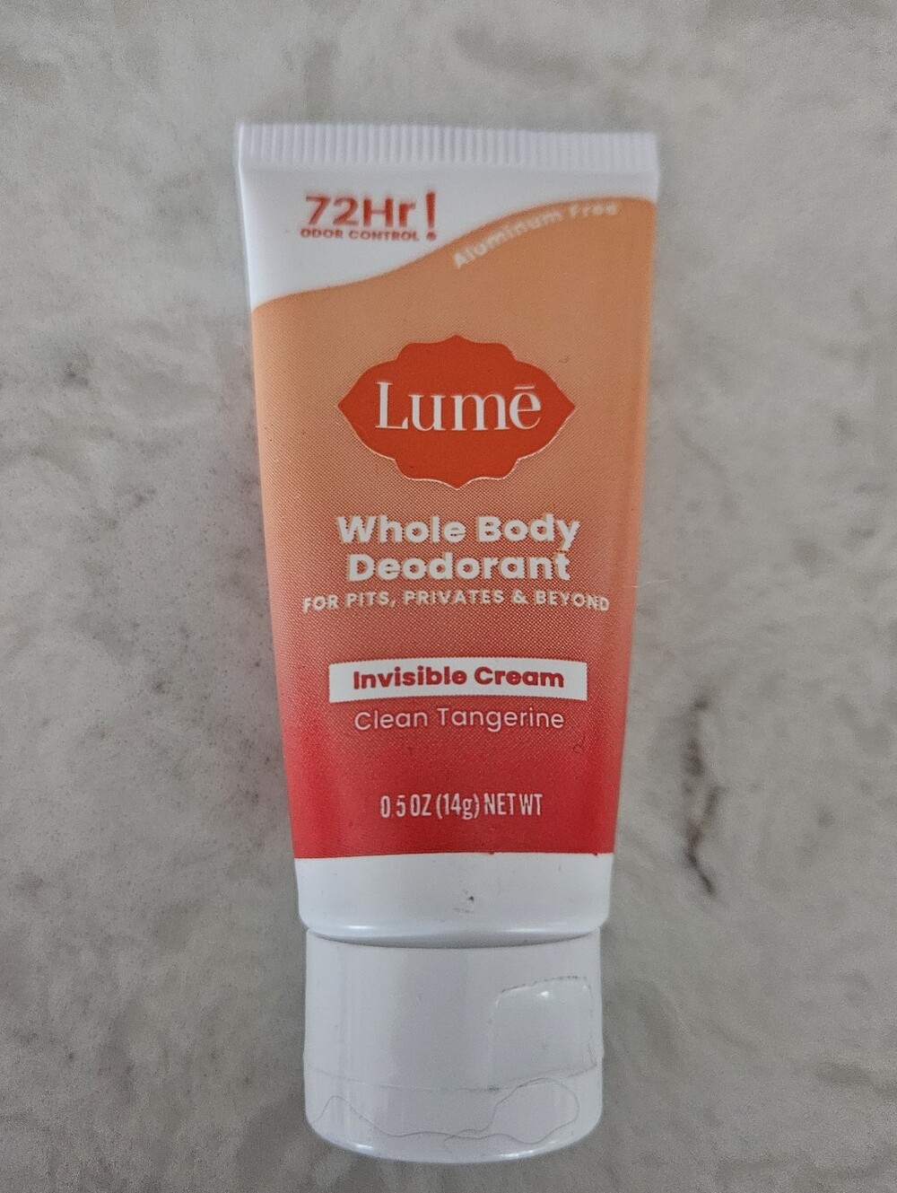 Lume Whole Body Deodorant Invisible Cream - Clean Tangerine, New, Travel Size